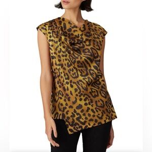 Adam Lippes Leopard Print Cowl Neck Blouse